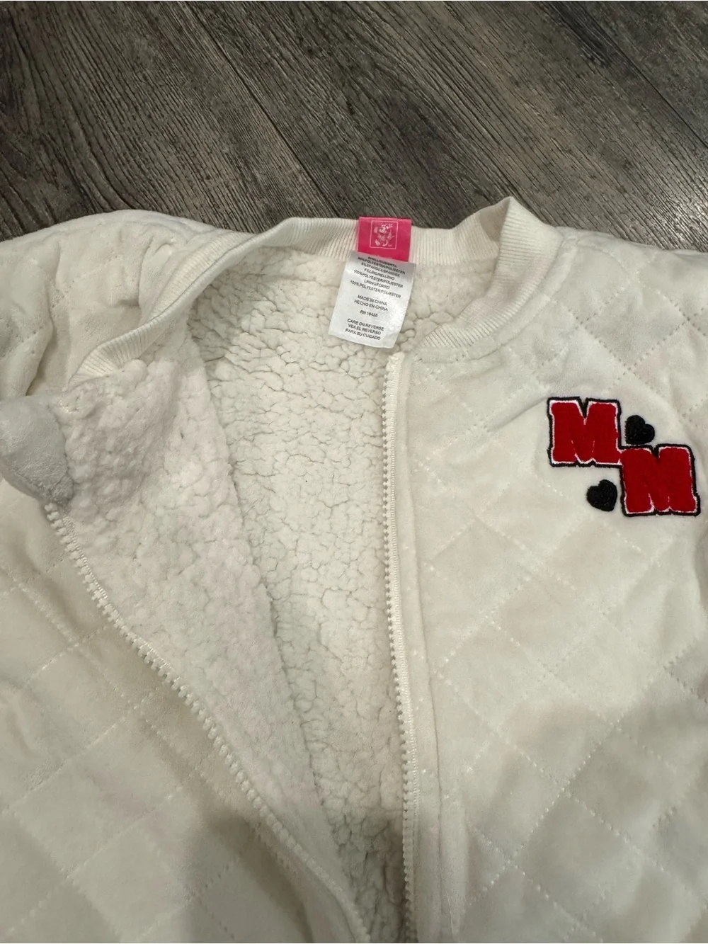 Disney Cream Quilted Minnie Mouse Jacket with Red Accents